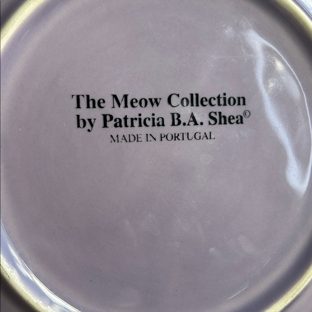 SALE Portugal The Meow Collection Patricia BA Shea Purple Majolica Cat Plates - Picture 6 of 16